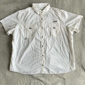 Columbia PFG performance fishing gear white short sleeve shirt size 3X
